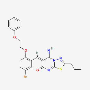 (6Z)-6-[5-bromo-2-(2-phenoxyethoxy)benzylidene]-5-imino-2-propyl-5,6-dihydro-7H-[1,3,4]thiadiazolo[3,2-a]pyrimidin-7-one