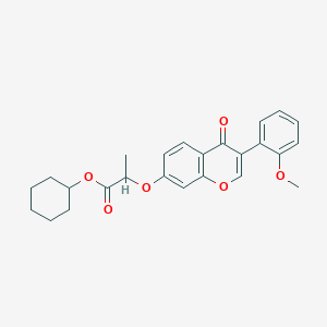 molecular formula C25H26O6 B11650287 cyclohexyl 2-{[3-(2-methoxyphenyl)-4-oxo-4H-chromen-7-yl]oxy}propanoate 