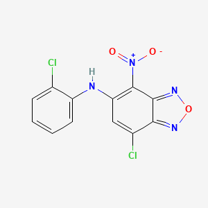 molecular formula C12H6Cl2N4O3 B11650296 7-chloro-N-(2-chlorophenyl)-4-nitro-2,1,3-benzoxadiazol-5-amine 