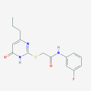 molecular formula C15H16FN3O2S B11650305 N-(3-fluorophenyl)-2-[(4-hydroxy-6-propylpyrimidin-2-yl)sulfanyl]acetamide 