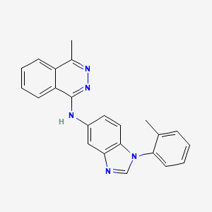 molecular formula C23H19N5 B11650314 1-(2-methylphenyl)-N-[(1E)-4-methylphthalazin-1(2H)-ylidene]-1H-benzimidazol-5-amine 