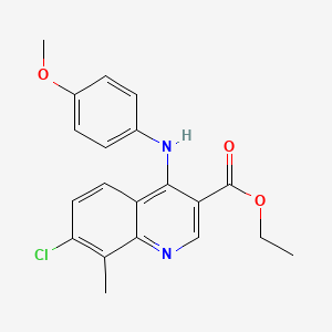 Ethyl 7-chloro-4-[(4-methoxyphenyl)amino]-8-methylquinoline-3-carboxylate