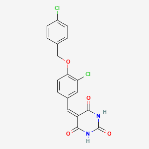 5-({3-Chloro-4-[(4-chlorophenyl)methoxy]phenyl}methylidene)-1,3-diazinane-2,4,6-trione