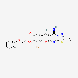 (6Z)-6-{3-bromo-5-methoxy-4-[2-(2-methylphenoxy)ethoxy]benzylidene}-2-ethyl-5-imino-5,6-dihydro-7H-[1,3,4]thiadiazolo[3,2-a]pyrimidin-7-one