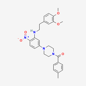 [4-(3-{[2-(3,4-Dimethoxyphenyl)ethyl]amino}-4-nitrophenyl)piperazin-1-yl](4-methylphenyl)methanone