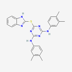 6-(1H-benzimidazol-2-ylsulfanyl)-N,N'-bis(3,4-dimethylphenyl)-1,3,5-triazine-2,4-diamine