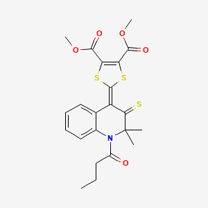 2-(1-Butyryl-2,2-dimethyl-3-thioxo-2,3-dihydro-1H-quinolin-4-ylidene)-[1,3]dithiole-4,5-dicarboxylic acid dimethyl ester