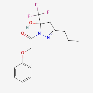 1-[5-hydroxy-3-propyl-5-(trifluoromethyl)-4,5-dihydro-1H-pyrazol-1-yl]-2-phenoxyethanone