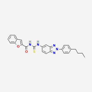 molecular formula C26H23N5O2S B11650414 N-{[2-(4-butylphenyl)-2H-benzotriazol-5-yl]carbamothioyl}-1-benzofuran-2-carboxamide 