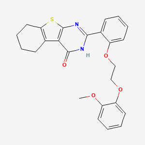 molecular formula C25H24N2O4S B11650429 2-{2-[2-(2-methoxyphenoxy)ethoxy]phenyl}-5,6,7,8-tetrahydro[1]benzothieno[2,3-d]pyrimidin-4(3H)-one 