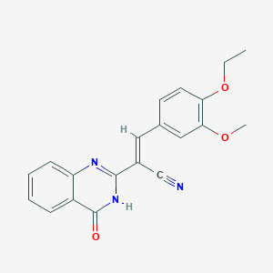 (2E)-3-(4-ethoxy-3-methoxyphenyl)-2-(4-hydroxyquinazolin-2-yl)prop-2-enenitrile