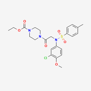 ethyl 4-{N-(3-chloro-4-methoxyphenyl)-N-[(4-methylphenyl)sulfonyl]glycyl}piperazine-1-carboxylate