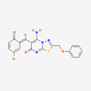 (6Z)-6-(5-bromo-2-hydroxybenzylidene)-5-imino-2-(phenoxymethyl)-5,6-dihydro-7H-[1,3,4]thiadiazolo[3,2-a]pyrimidin-7-one