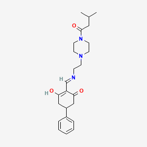 2-[({2-[4-(3-Methylbutanoyl)piperazin-1-yl]ethyl}amino)methylidene]-5-phenylcyclohexane-1,3-dione