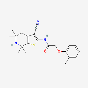 N-(3-cyano-5,5,7,7-tetramethyl-4,5,6,7-tetrahydrothieno[2,3-c]pyridin-2-yl)-2-(2-methylphenoxy)acetamide