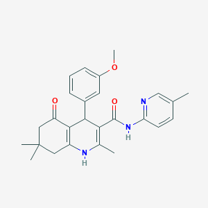 4-(3-Methoxyphenyl)-2,7,7-trimethyl-N-(5-methyl-2-pyridinyl)-5-oxo-1,4,5,6,7,8-hexahydro-3-quinolinecarboxamide