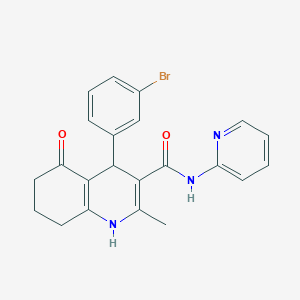 4-(3-Bromophenyl)-2-methyl-5-oxo-N-(pyridin-2-yl)-1,4,5,6,7,8-hexahydroquinoline-3-carboxamide