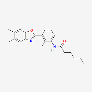 N-[3-(5,6-dimethyl-1,3-benzoxazol-2-yl)-2-methylphenyl]hexanamide