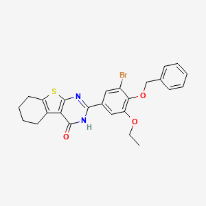 molecular formula C25H23BrN2O3S B11650555 2-[4-(benzyloxy)-3-bromo-5-ethoxyphenyl]-5,6,7,8-tetrahydro[1]benzothieno[2,3-d]pyrimidin-4(3H)-one 