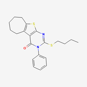 2-(butylsulfanyl)-3-phenyl-3,5,6,7,8,9-hexahydro-4H-cyclohepta[4,5]thieno[2,3-d]pyrimidin-4-one