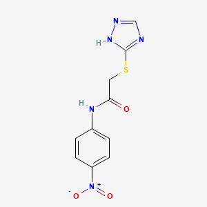 molecular formula C10H9N5O3S B11650568 N-(4-nitrophenyl)-2-(4H-1,2,4-triazol-3-ylsulfanyl)acetamide 