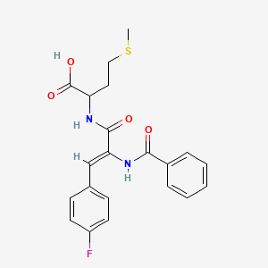 molecular formula C21H21FN2O4S B11650600 N-{(2Z)-3-(4-fluorophenyl)-2-[(phenylcarbonyl)amino]prop-2-enoyl}methionine 