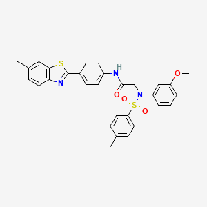 2-[N-(3-Methoxyphenyl)4-methylbenzenesulfonamido]-N-[4-(6-methyl-1,3-benzothiazol-2-YL)phenyl]acetamide