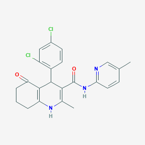 molecular formula C23H21Cl2N3O2 B11650649 4-(2,4-dichlorophenyl)-2-methyl-N-(5-methylpyridin-2-yl)-5-oxo-1,4,5,6,7,8-hexahydroquinoline-3-carboxamide CAS No. 400845-98-9