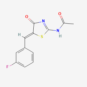 N-[(2E,5Z)-5-(3-fluorobenzylidene)-4-oxo-1,3-thiazolidin-2-ylidene]acetamide