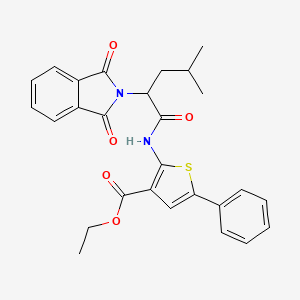 ethyl 2-{[2-(1,3-dioxo-1,3-dihydro-2H-isoindol-2-yl)-4-methylpentanoyl]amino}-5-phenylthiophene-3-carboxylate