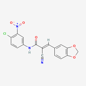 molecular formula C17H10ClN3O5 B11650677 (2E)-3-(1,3-benzodioxol-5-yl)-N-(4-chloro-3-nitrophenyl)-2-cyanoprop-2-enamide 