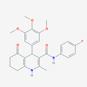 N-(4-Fluorophenyl)-2-methyl-5-oxo-4-(3,4,5-trimethoxyphenyl)-1,4,5,6,7,8-hexahydro-3-quinolinecarboxamide