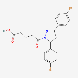 molecular formula C20H18Br2N2O3 B11650720 5-[3,5-bis(4-bromophenyl)-4,5-dihydro-1H-pyrazol-1-yl]-5-oxopentanoic acid 