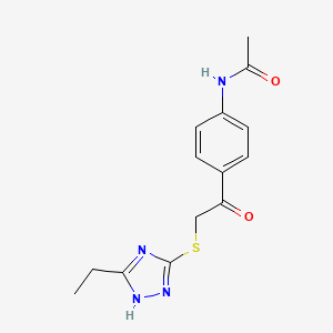 N-(4-{2-[(5-ethyl-4H-1,2,4-triazol-3-yl)sulfanyl]acetyl}phenyl)acetamide