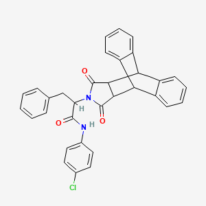 molecular formula C33H25ClN2O3 B11650750 N-(4-chlorophenyl)-2-(16,18-dioxo-17-azapentacyclo[6.6.5.0~2,7~.0~9,14~.0~15,19~]nonadeca-2,4,6,9,11,13-hexaen-17-yl)-3-phenylpropanamide (non-preferred name) 