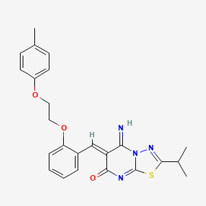 (6Z)-5-imino-6-{2-[2-(4-methylphenoxy)ethoxy]benzylidene}-2-(propan-2-yl)-5,6-dihydro-7H-[1,3,4]thiadiazolo[3,2-a]pyrimidin-7-one