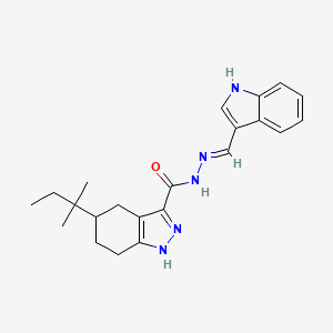 N'-[(E)-1H-indol-3-ylmethylidene]-5-(2-methylbutan-2-yl)-4,5,6,7-tetrahydro-2H-indazole-3-carbohydrazide