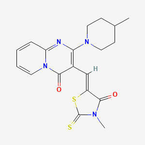 3-[(Z)-(3-methyl-4-oxo-2-thioxo-1,3-thiazolidin-5-ylidene)methyl]-2-(4-methylpiperidin-1-yl)-4H-pyrido[1,2-a]pyrimidin-4-one