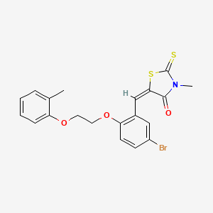 (5E)-5-{5-bromo-2-[2-(2-methylphenoxy)ethoxy]benzylidene}-3-methyl-2-thioxo-1,3-thiazolidin-4-one