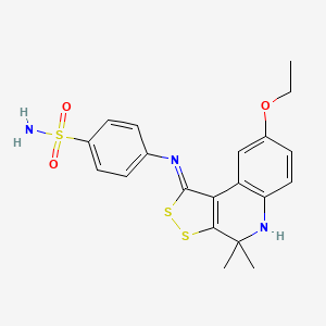 4-{[(1Z)-8-ethoxy-4,4-dimethyl-4,5-dihydro-1H-[1,2]dithiolo[3,4-c]quinolin-1-ylidene]amino}benzenesulfonamide