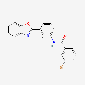 molecular formula C21H15BrN2O2 B11650855 N-[3-(1,3-benzoxazol-2-yl)-2-methylphenyl]-3-bromobenzamide 