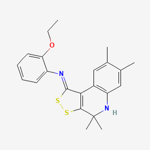 2-ethoxy-N-[(1E)-4,4,7,8-tetramethyl-4,5-dihydro-1H-[1,2]dithiolo[3,4-c]quinolin-1-ylidene]aniline