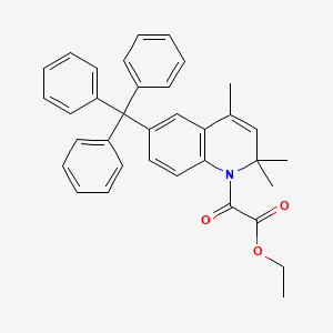 molecular formula C35H33NO3 B11650887 ethyl oxo(2,2,4-trimethyl-6-tritylquinolin-1(2H)-yl)acetate 