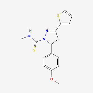 3-(4-methoxyphenyl)-N-methyl-5-thiophen-2-yl-3,4-dihydropyrazole-2-carbothioamide