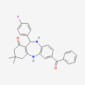 11-(4-fluorophenyl)-3,3-dimethyl-7-(phenylcarbonyl)-2,3,4,5,10,11-hexahydro-1H-dibenzo[b,e][1,4]diazepin-1-one