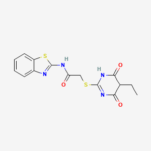 N-(1,3-benzothiazol-2-yl)-2-[(5-ethyl-4,6-dioxo-1,4,5,6-tetrahydropyrimidin-2-yl)sulfanyl]acetamide