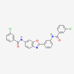 3-Chloro-N-{2-[3-(3-chlorobenzamido)phenyl]-1,3-benzoxazol-6-YL}benzamide