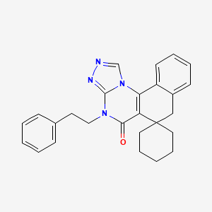 molecular formula C26H26N4O B11650928 4-(2-phenylethyl)-4H-spiro[benzo[h][1,2,4]triazolo[4,3-a]quinazoline-6,1'-cyclohexan]-5(7H)-one 