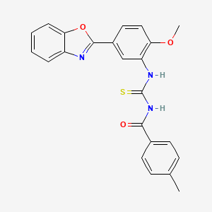 N-{[5-(1,3-benzoxazol-2-yl)-2-methoxyphenyl]carbamothioyl}-4-methylbenzamide