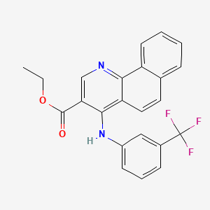 molecular formula C23H17F3N2O2 B11650971 Ethyl 4-{[3-(trifluoromethyl)phenyl]amino}benzo[h]quinoline-3-carboxylate 